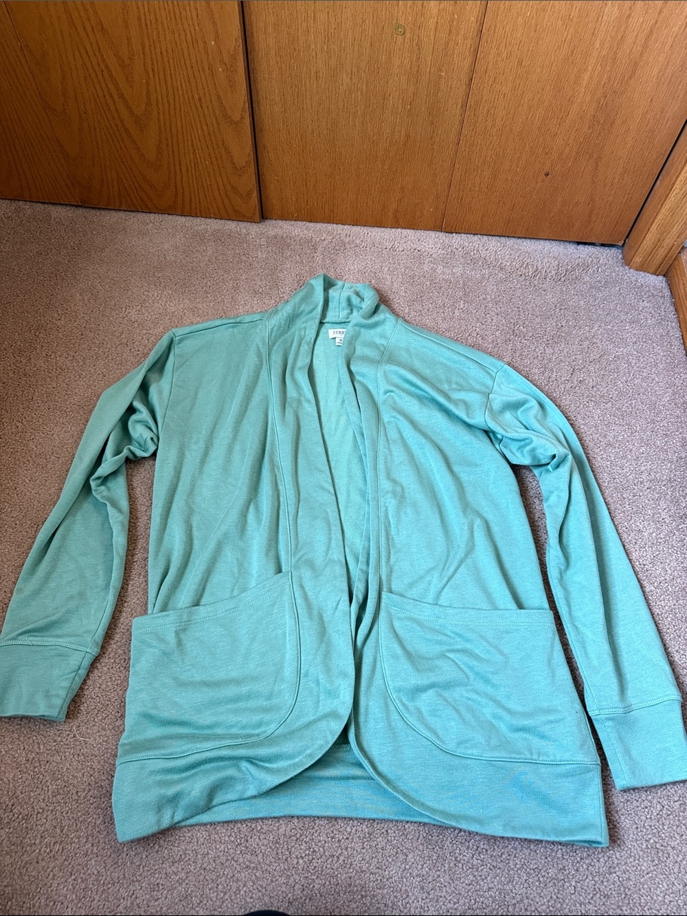 J. Crew Mint Green Open-Front Cardigan